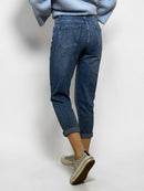 Lühendatud mom-fit teksad