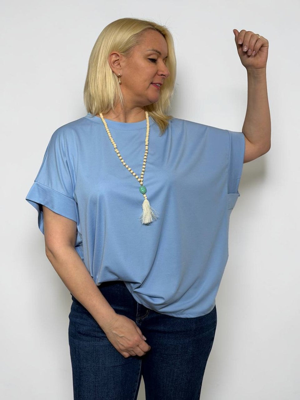 Lielizmēra tops ar krellēm