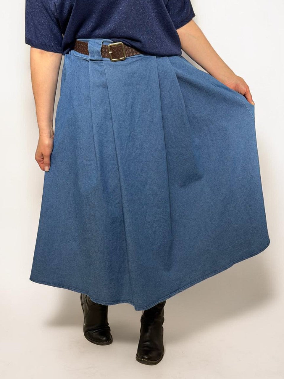 Midi garuma džinsa svārki