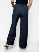 Wide leg pants with elastic waistband for women