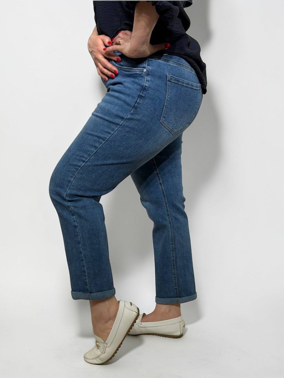 Mom fit elastīgi džinsi dāmām