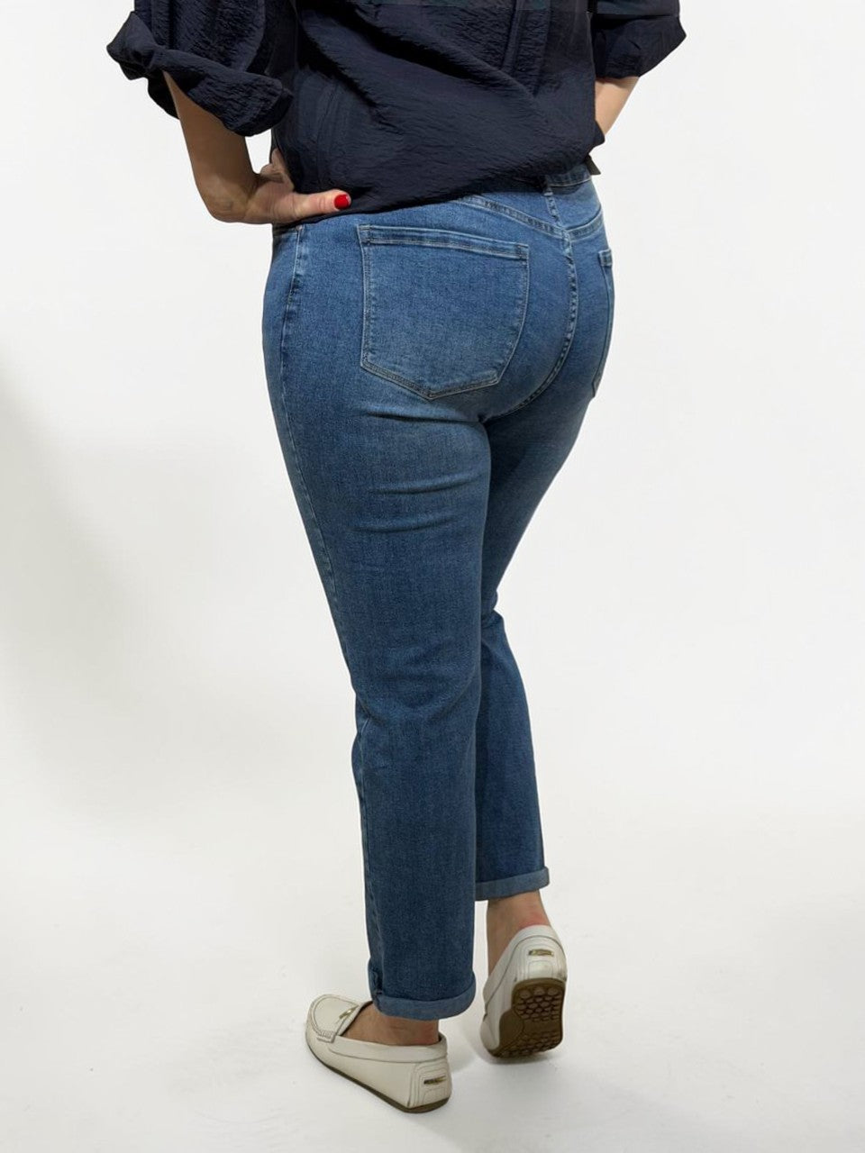 Mom fit elastīgi džinsi dāmām