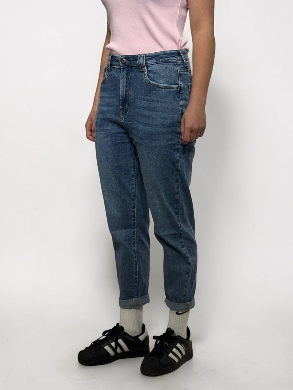 Baggy fit sieviešu īsie džinsi