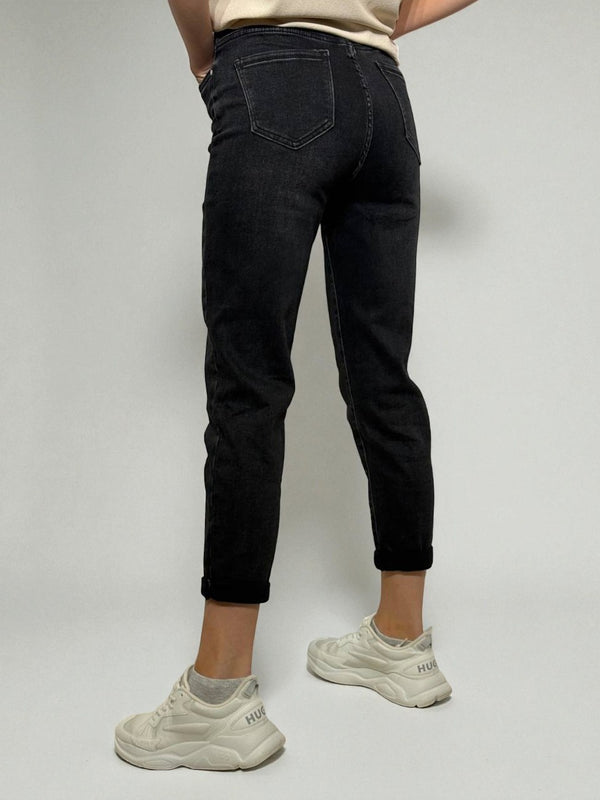 Baggy fit grafīta pelēki džinsi