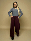 Thin velvet wide pants