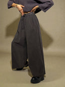 Thin velvet wide pants