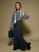 Thin velvet wide pants