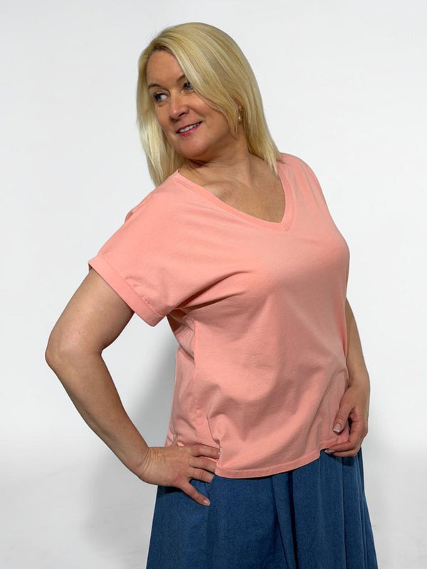 Summer top with V-neckline