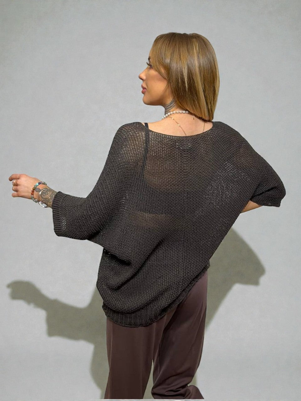 Knitted transparent sweater