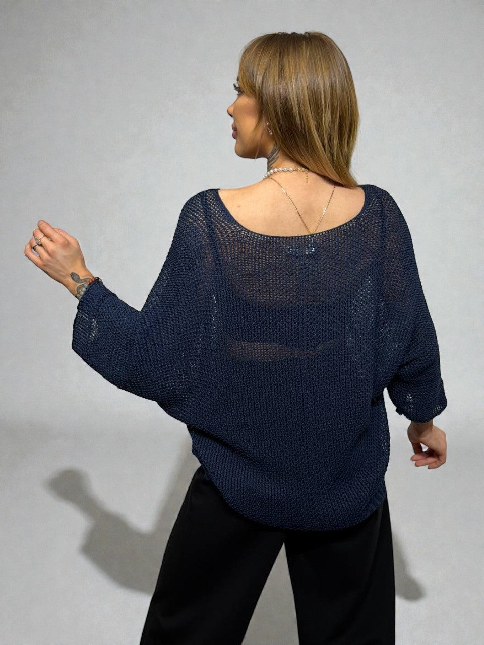 Knitted transparent sweater
