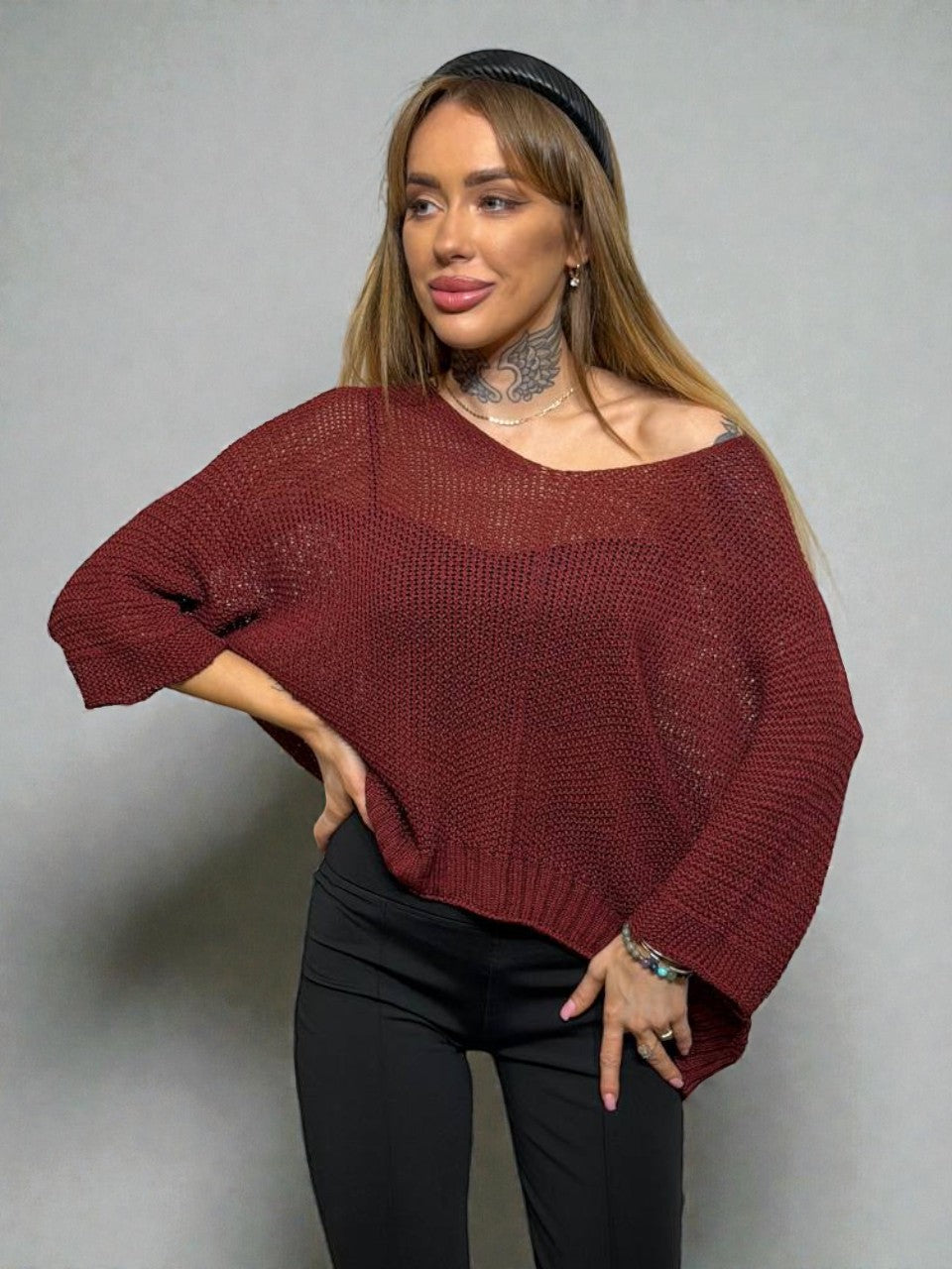 Knitted transparent sweater