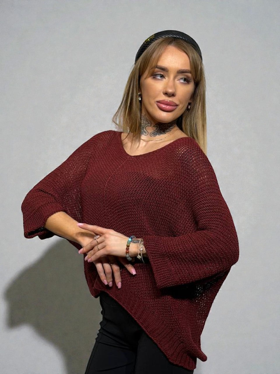 Knitted transparent sweater