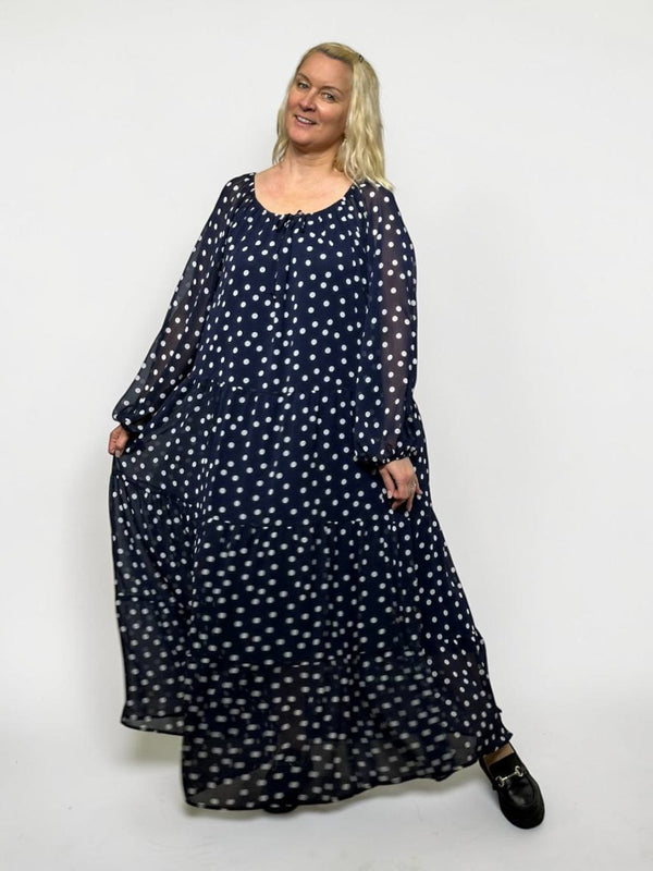 Elegant dress with polka dot design