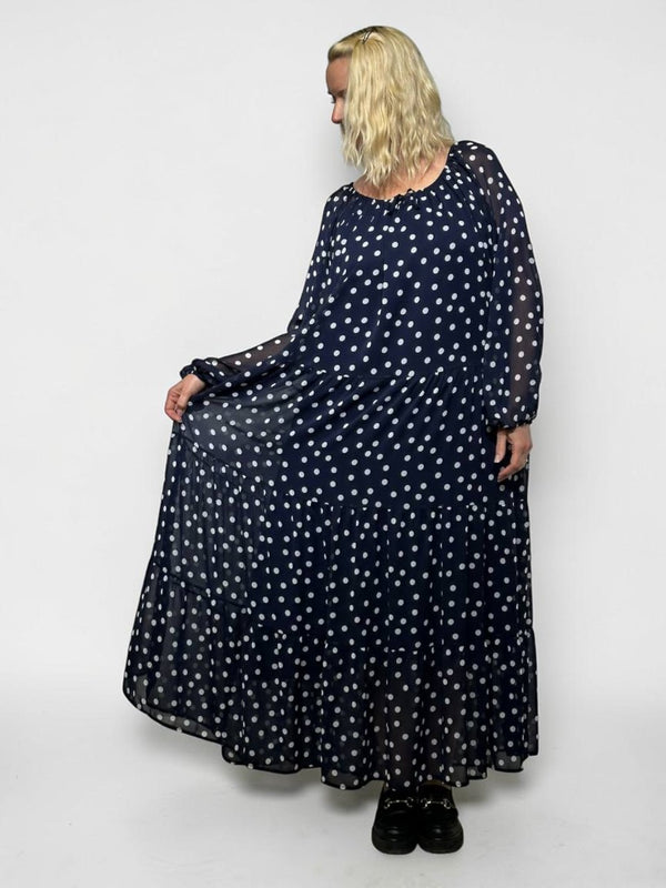 Elegant dress with polka dot design