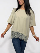 Top with lace hem