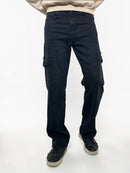 Wide leg cargo style jeans