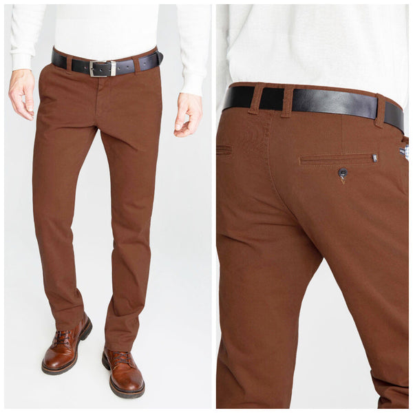 Marrone kelnės Foxy, Comfort slim