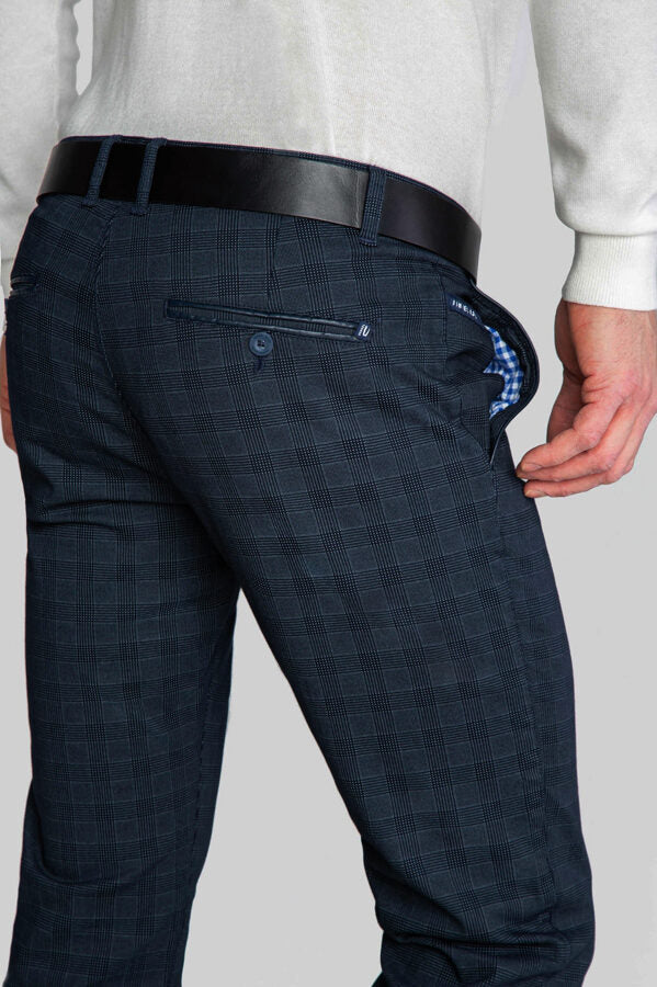 Men's plaid pants Vankel-058, Comfort slim