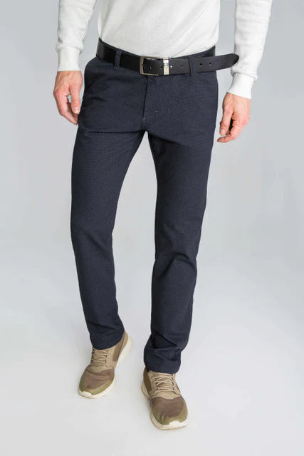 Solid trousers with pattern Vankel-045